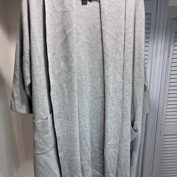 Eileen Fisher Gray Open Front Sweater - Picture 10 of 11